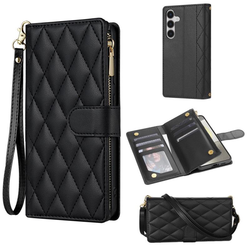 Bőrtok Samsung Galaxy S26 Steppelt Állítható Vállpánttal