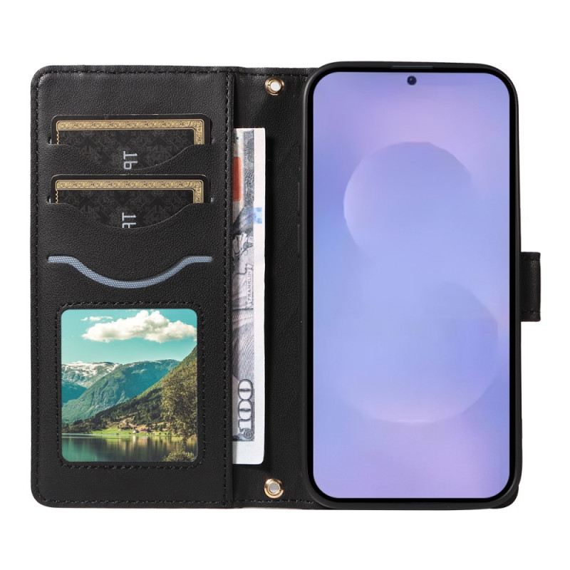 Bőrtok Samsung Galaxy S26 Steppelt Pántokkal