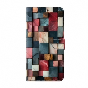 Bőrtok Samsung Galaxy S26 Színes Kockák