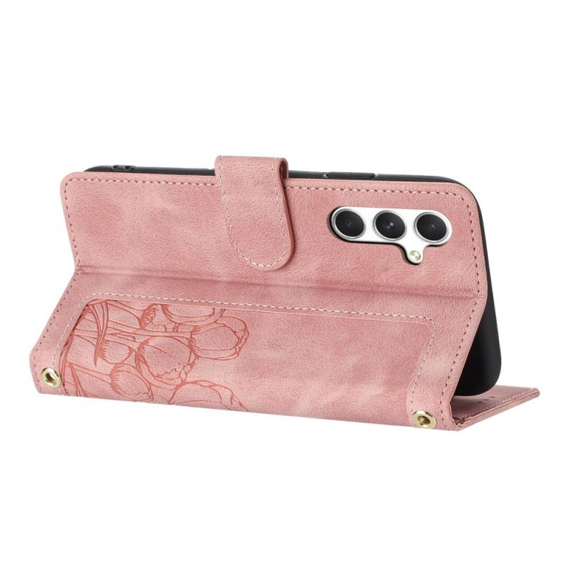 Fliptok Samsung Galaxy S26 5 Kártyás Virágmintás Pénztárca