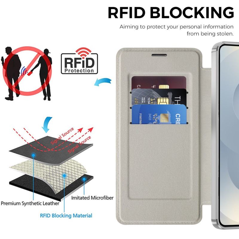 Fliptok Samsung Galaxy S26 Mágneses Kártyatartóval És Rfid-védelemmel