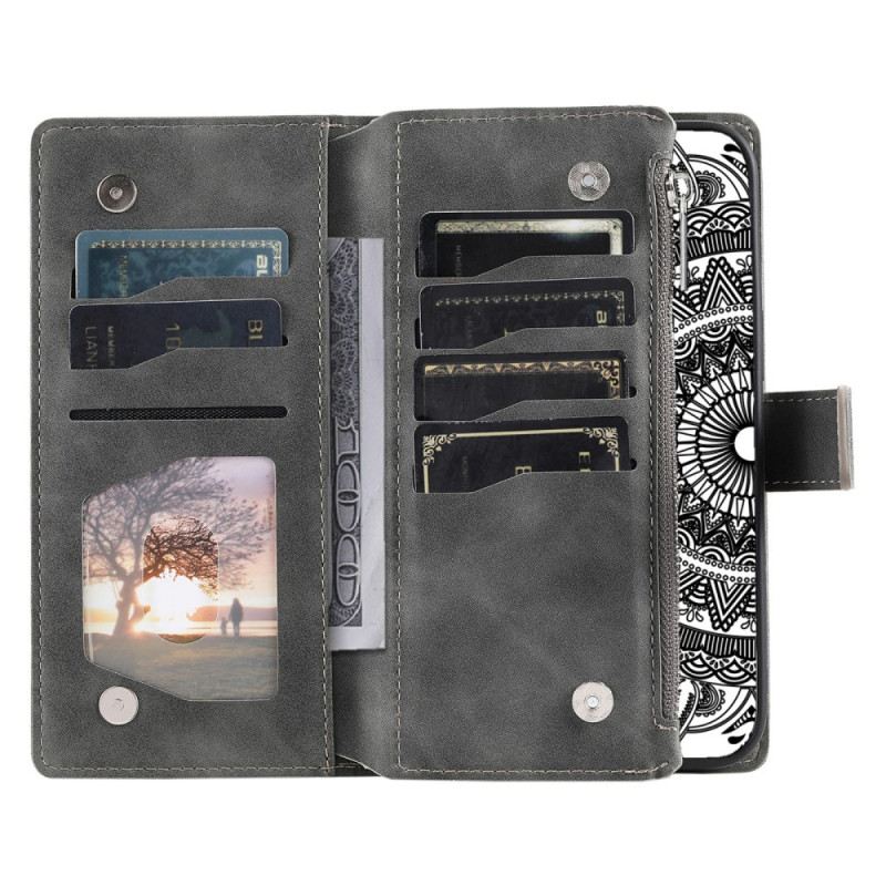 Fliptok Samsung Galaxy S26 Mandala Velúr Hatású Pénztárca