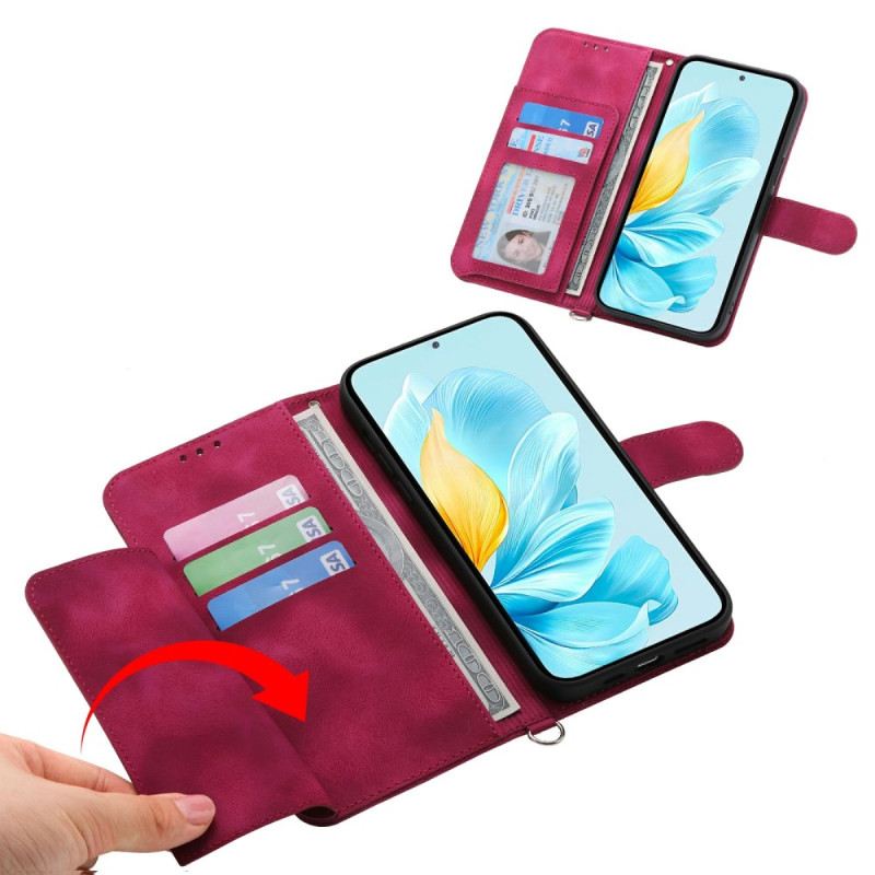 Fliptok Samsung Galaxy S26 Virágos Velúr Hatású Minta Pántokkal