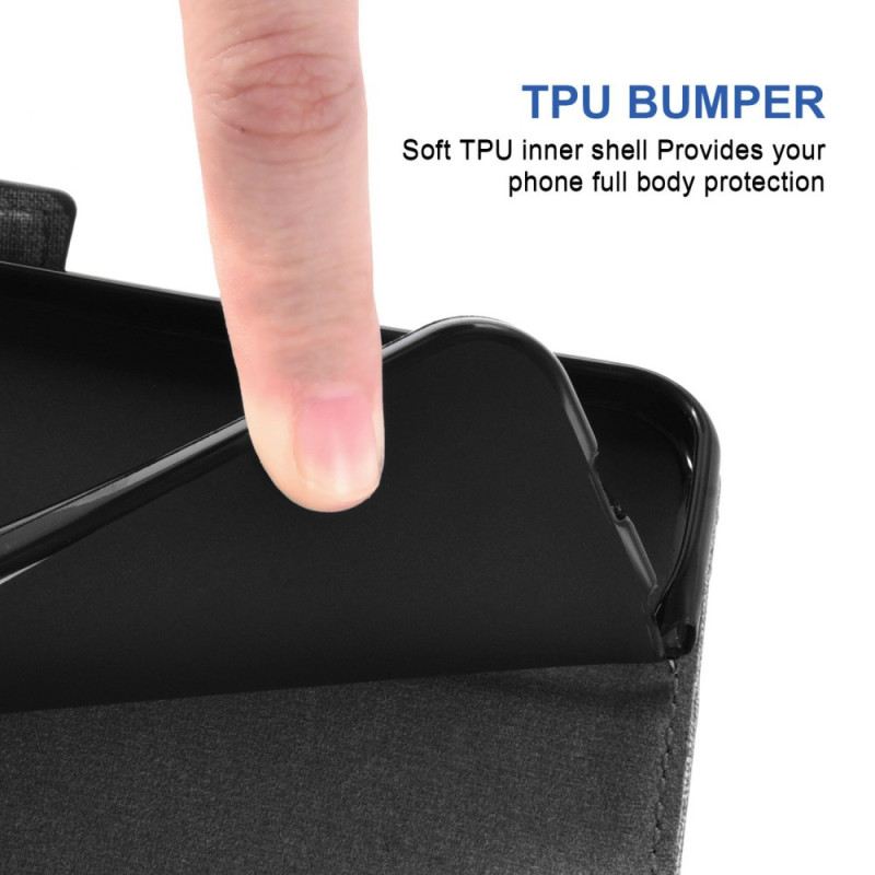 Kinyitható Bőrtok Samsung Galaxy S26 Farmer Textúrával És Forgó Kártyatartóval