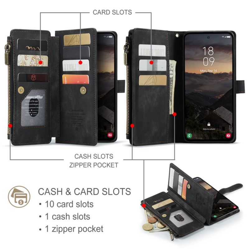 Kinyitható Tokok Samsung Galaxy S26 Caseme Velúr Hatású