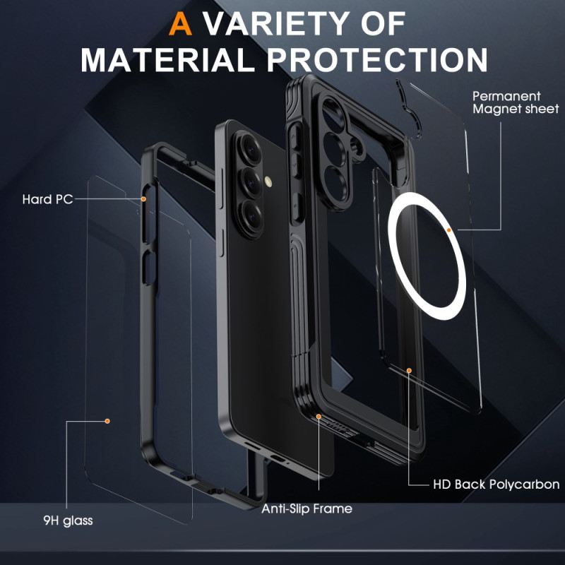 Mobiltelefon Tokok Samsung Galaxy S26 Mágneses Edzett Üveg Védőfóliával
