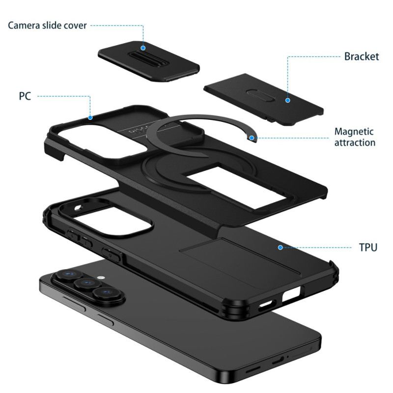Tok Samsung Galaxy S26 Csúszó Mágneses Kihajtható Állvány És Kameravédő