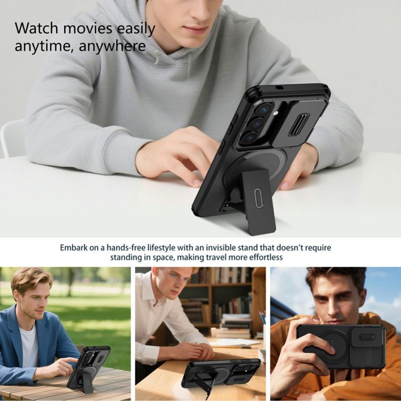 Tok Samsung Galaxy S26 Csúszó Mágneses Kihajtható Állvány És Kameravédő