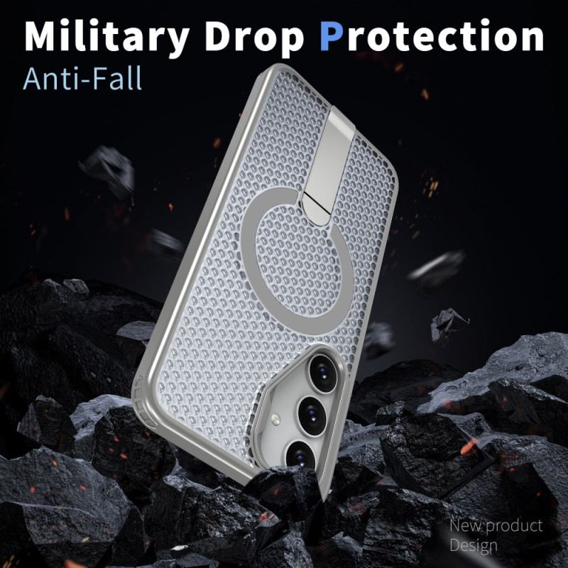 Tok Samsung Galaxy S26 Mágneses Mágneses Állvánnyal És Rácsos Textúrájú Állvánnyal