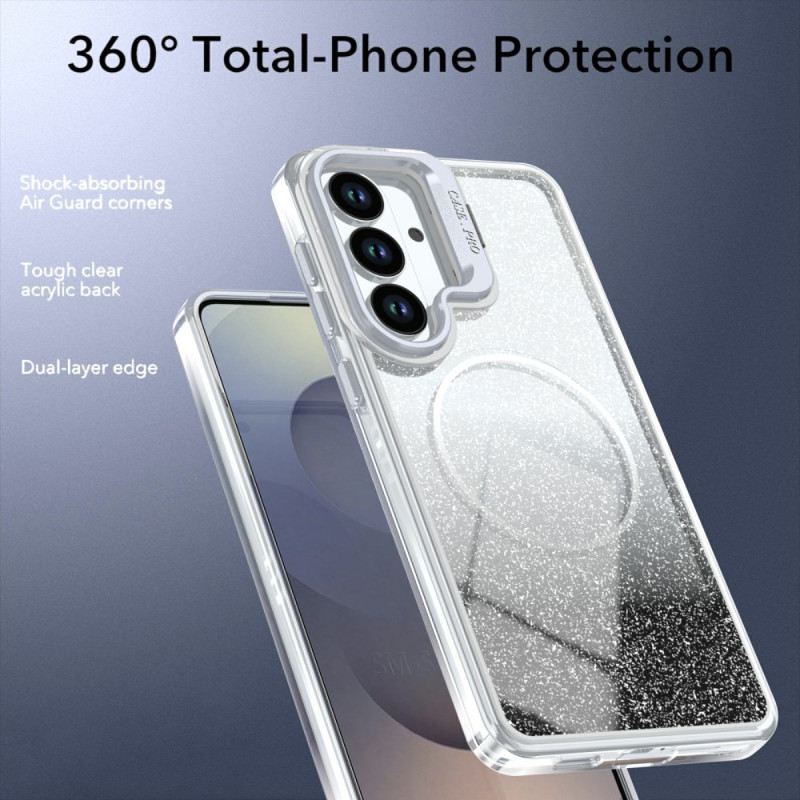 Tok Samsung Galaxy S26 Színátmenetes Csillogó Mágneses Összecsukható Állvánnyal