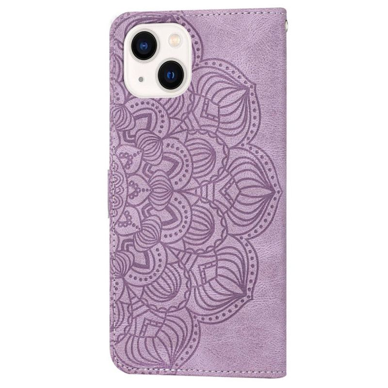 Fliptok / Bőrtok iPhone 14 Plus Mandala Zsinórral