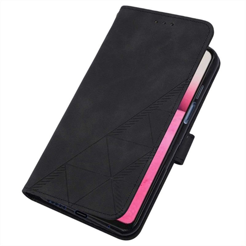 Fliptok / Bőrtok Xiaomi 12 / 12X Háromszögek Vállpánttal