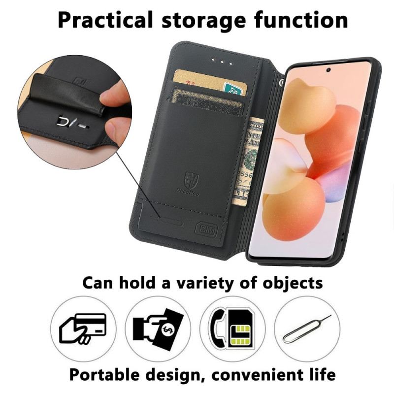 Fliptok Xiaomi 12 / 12X Bőrtok Caseno Rfid Kialakítás