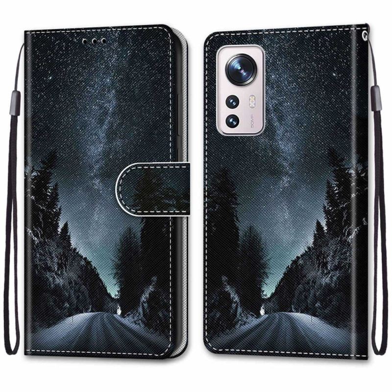 Kinyitható Tokok Xiaomi 12 / 12X szíjjal Strappy Sky