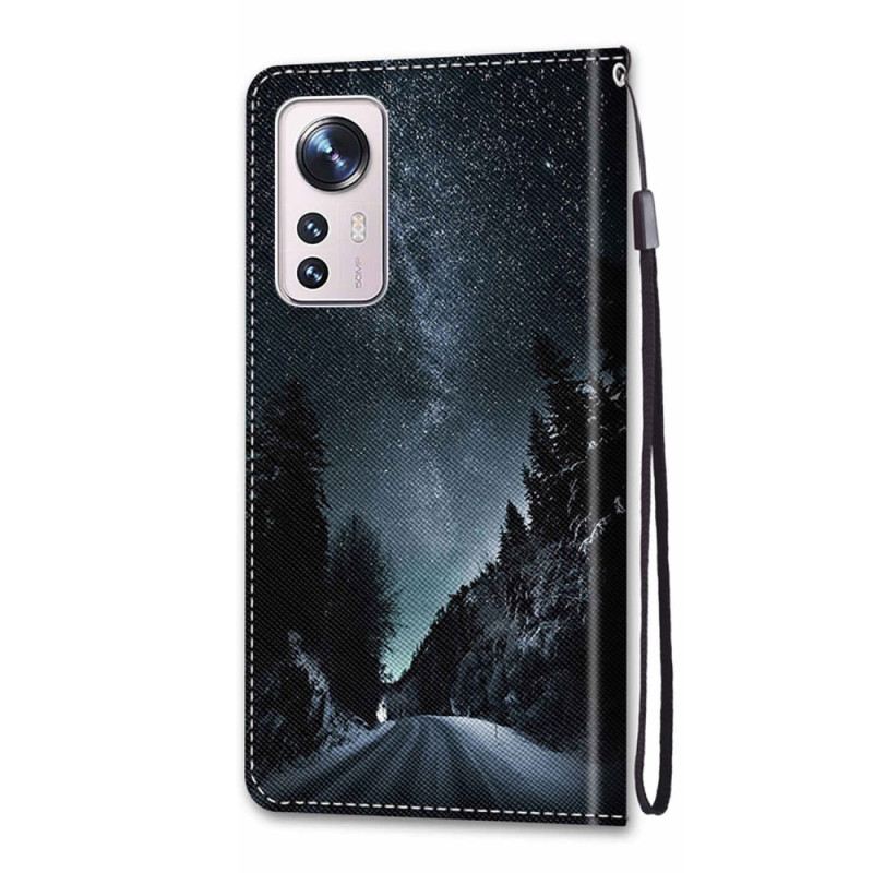 Kinyitható Tokok Xiaomi 12 / 12X szíjjal Strappy Sky