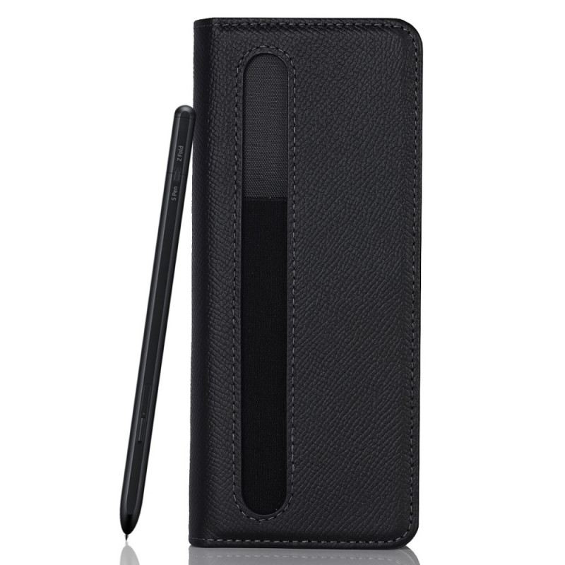 Fliptok / Bőrtok Samsung Galaxy Z Fold 3 5G Valódi Bőr Tolltartó És Szíj