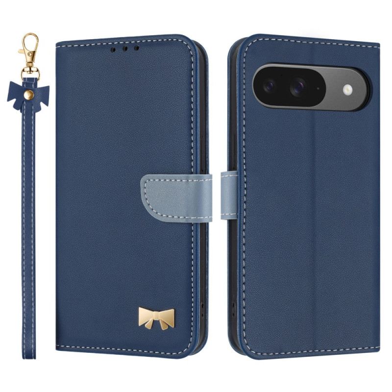 Bőrtok Google Pixel 10 / 10 Pro Kétszínű Nyakpánttal