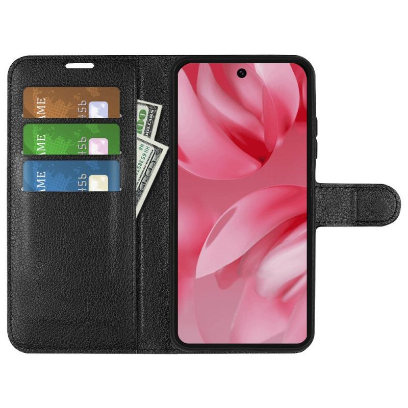 Bőrtok Google Pixel 10 / 10 Pro Klasszikus Licsi Műbőr