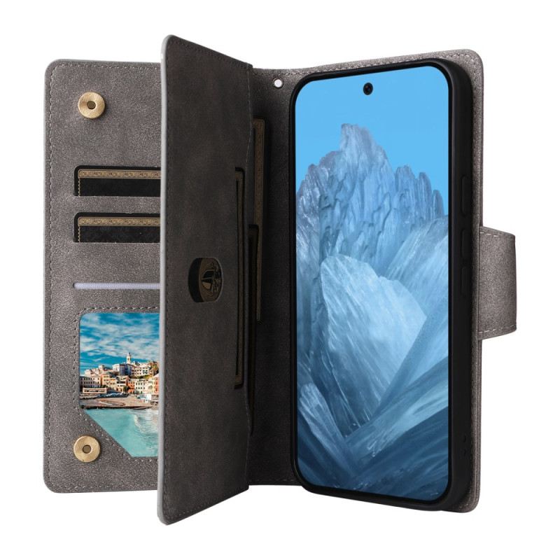 Bőrtok Google Pixel 10 / 10 Pro Velúrhatású Pénztárca