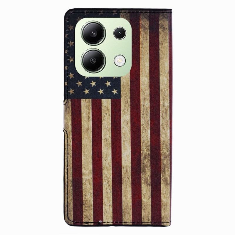 Bőrtok Xiaomi Redmi Note 13 4g Vintage Amerikai Zászló