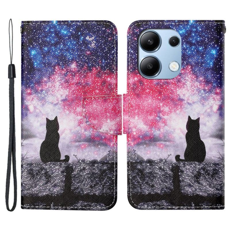 Fliptok Xiaomi Redmi Note 13 4g Csillagmacska Szíjjal
