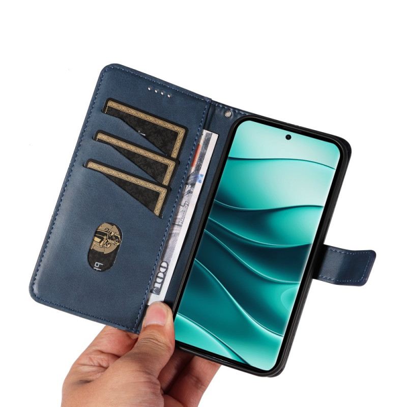 Bőrtok Xiaomi Redmi Note 14 Pro 5g Kétszínű Pántvonalak