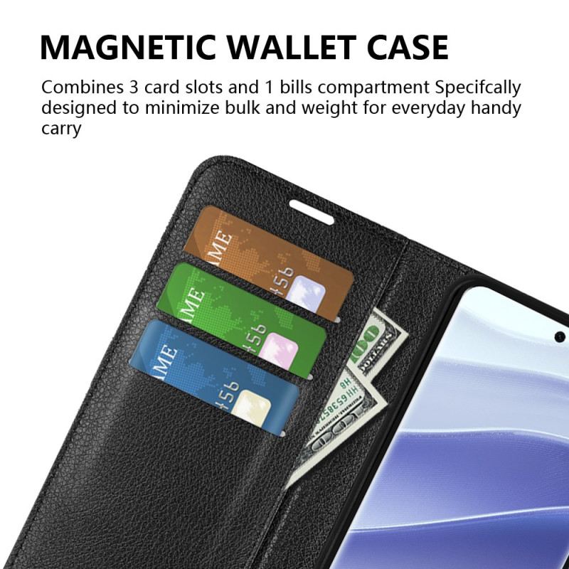 Bőrtok Xiaomi Redmi Note 14 Pro 5g Klasszikus Licsi Műbőr