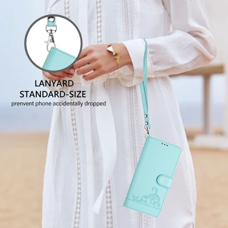 Fliptok Xiaomi Redmi Note 14 Pro 5g Rfid Védelemmel Ellátott Macskajelenet