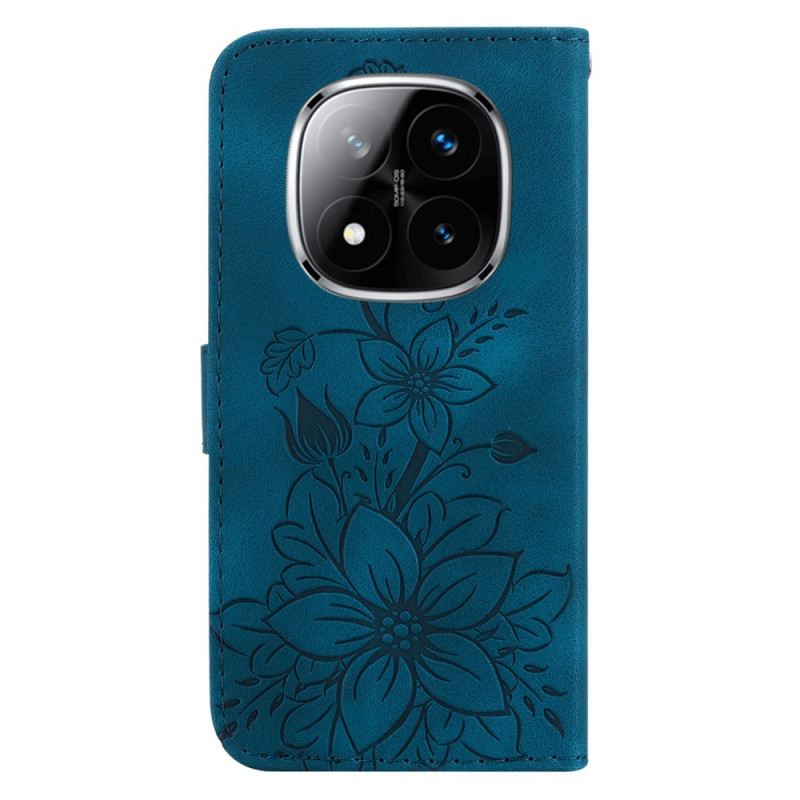 Kinyitható Bőrtok Xiaomi Redmi Note 14 Pro 5g Liliom Minta