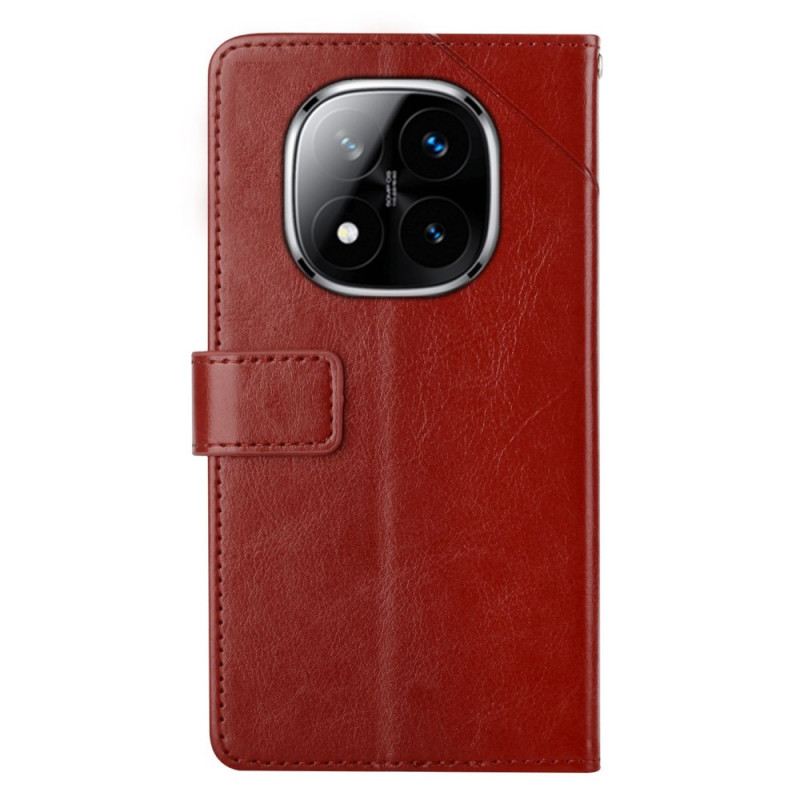 Kinyitható Bőrtok Xiaomi Redmi Note 14 Pro 5g Y Mintás Szíj