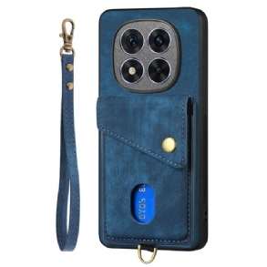 Tok Xiaomi Redmi Note 14 Pro 5g Bőrhatású Kártyatartó És Nyakpánt