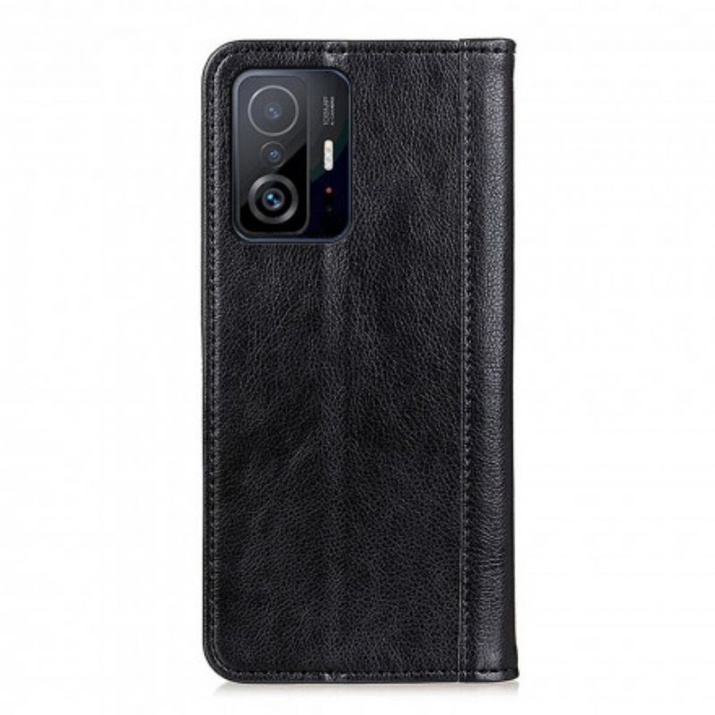 Fliptok Xiaomi 11T / 11T Pro Bőrtok Elegance Hasított Litcsi Bőr