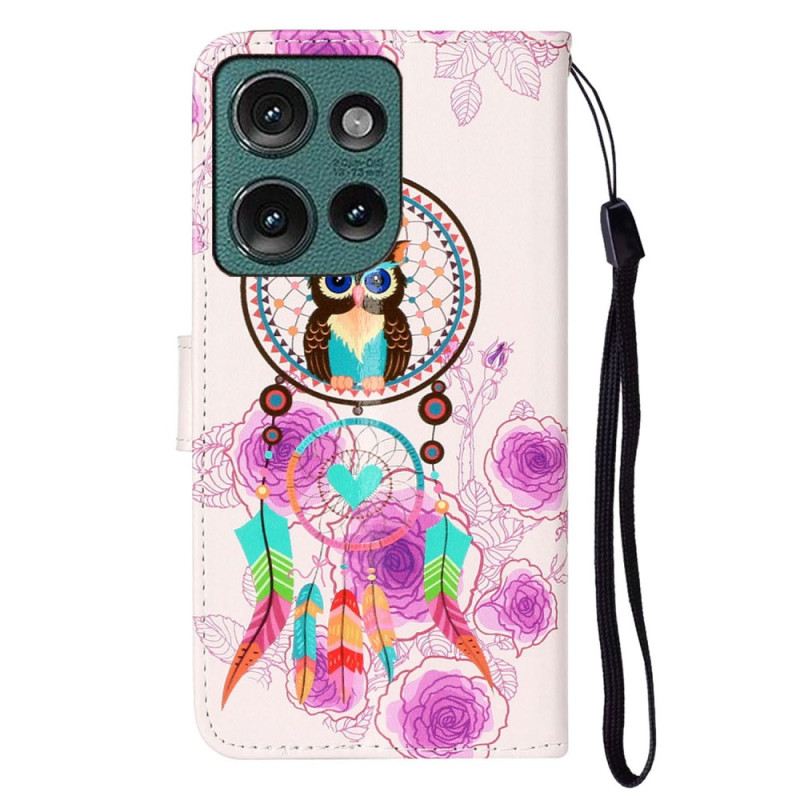 Bőrtok Motorola Edge 50 Bagoly- És Álomfogó