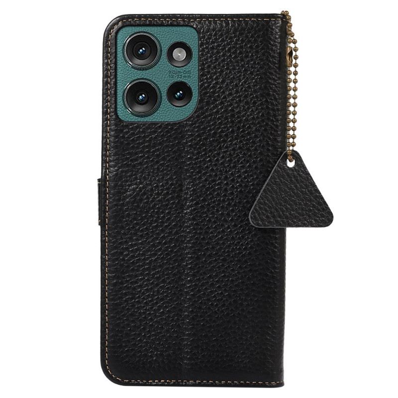 Bőrtok Motorola Edge 50 Bőr Rfid Blokkoló Technológia