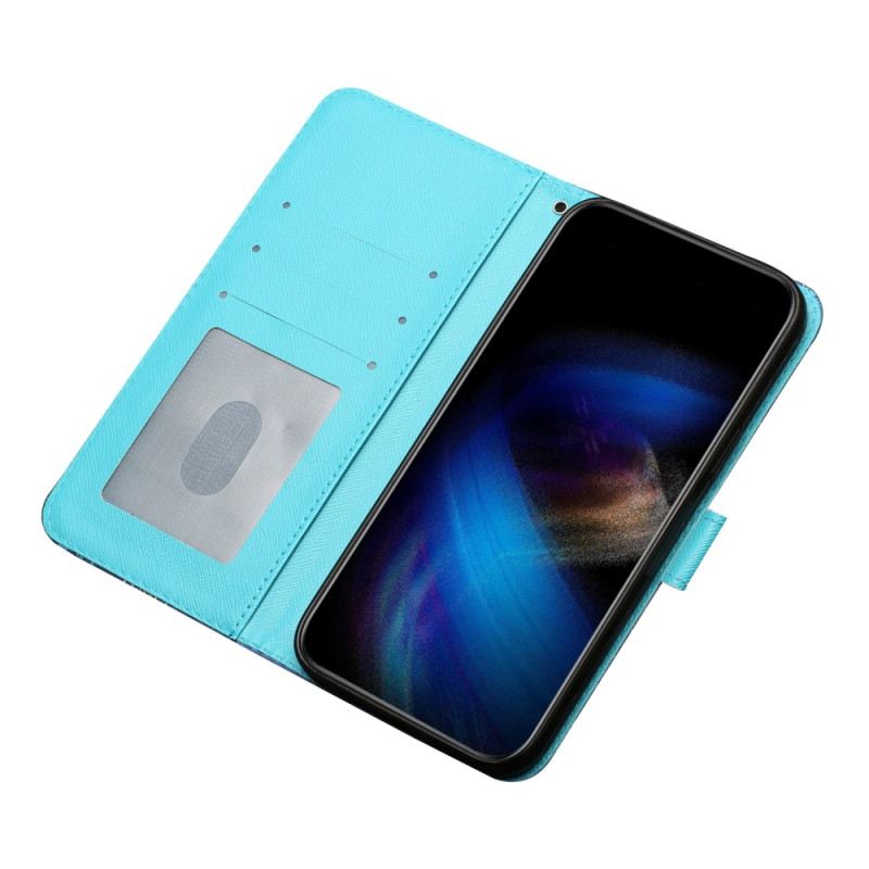 Bőrtok Motorola Edge 50 Csillagos Égbolt Szíjjal