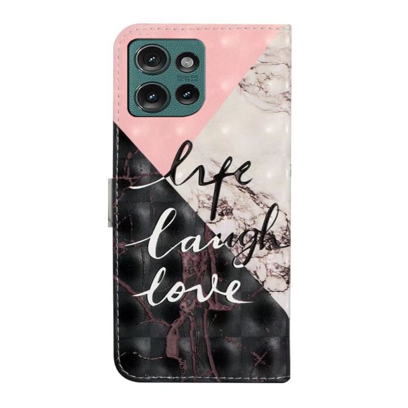 Bőrtok Motorola Edge 50 Háromszínű Márvány