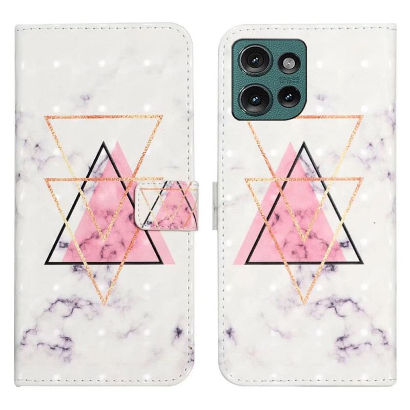 Bőrtok Motorola Edge 50 Háromszög Alakú Márvány