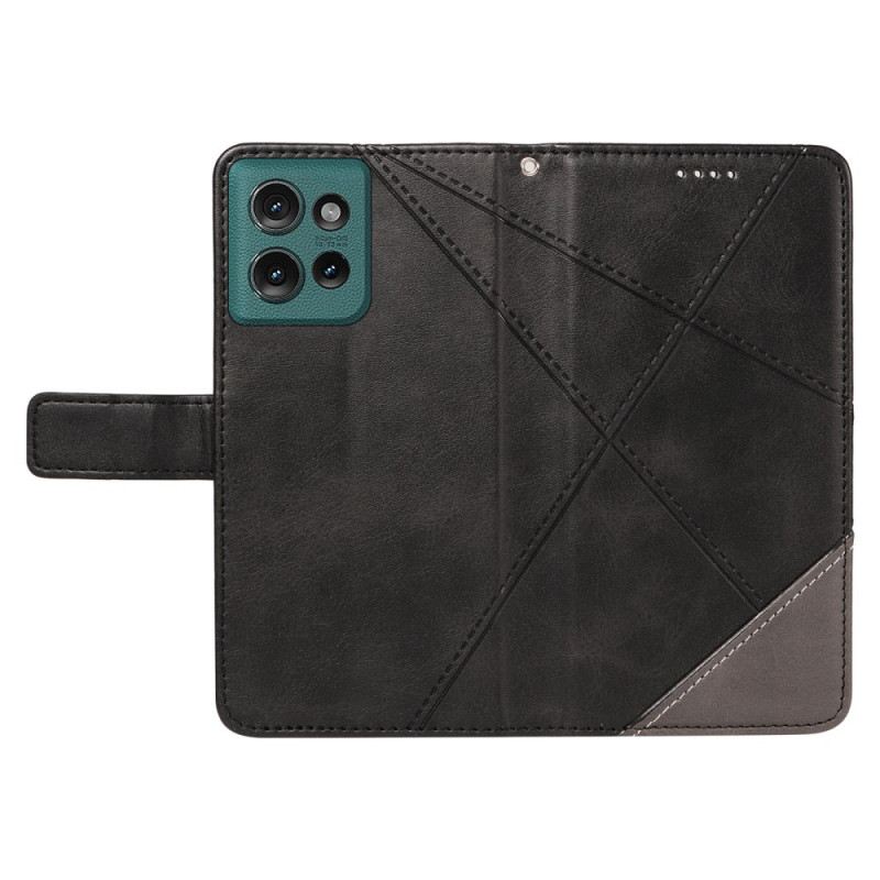 Bőrtok Motorola Edge 50 Kéttónusú Vonalak