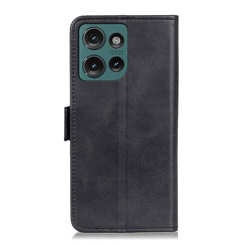 Bőrtok Motorola Edge 50 Kettős Kapocs