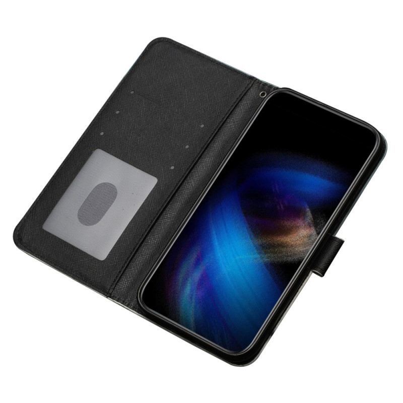 Bőrtok Motorola Edge 50 Leopárdfej Pánttal