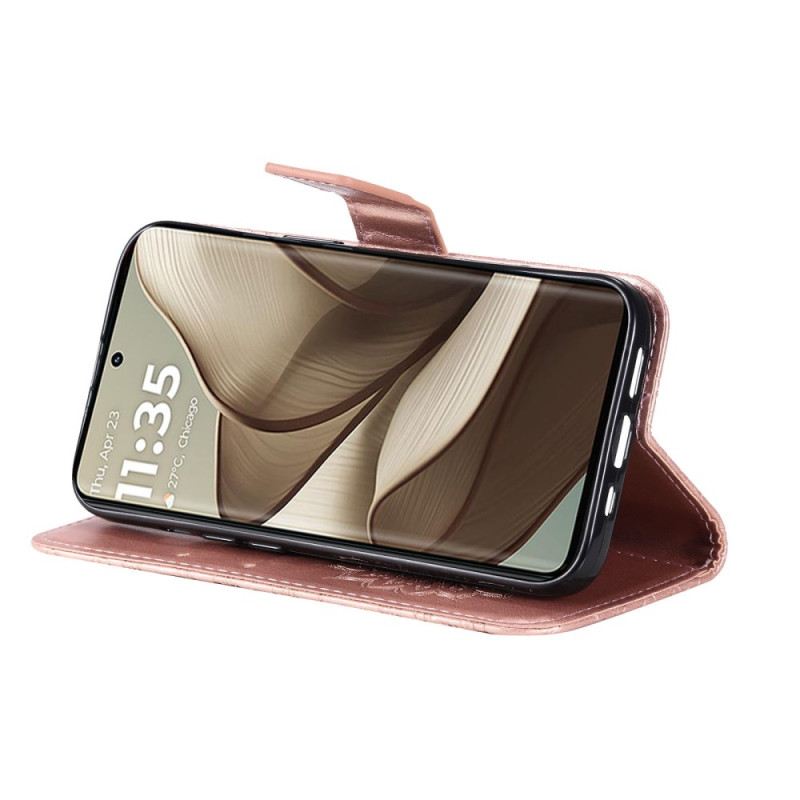 Bőrtok Motorola Edge 50 Mandala Szíjjal