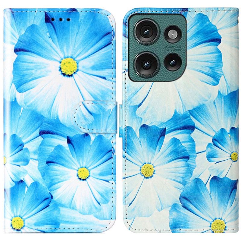 Bőrtok Motorola Edge 50 Orchideák