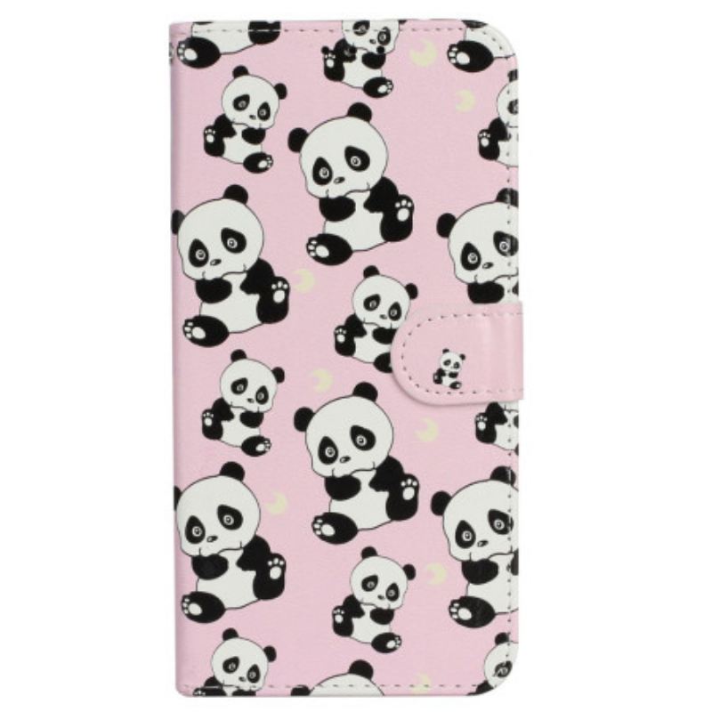 Bőrtok Motorola Edge 50 Pandas Premium