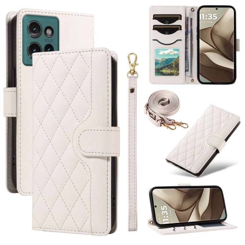 Bőrtok Motorola Edge 50 Párnázott Vállpánt És Szíj