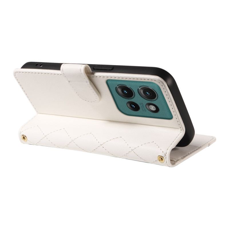 Bőrtok Motorola Edge 50 Párnázott Vállpánt És Szíj