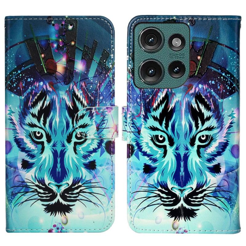 Bőrtok Motorola Edge 50 Prémium Farkas