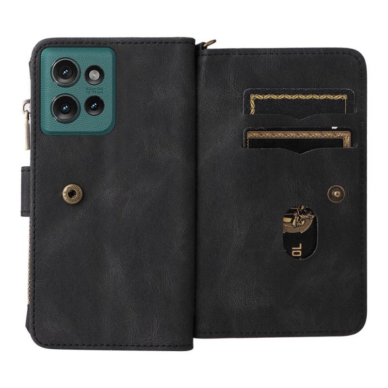 Bőrtok Motorola Edge 50 Többfunkciós