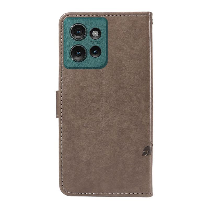 Bőrtok Motorola Edge 50 Virágmintás