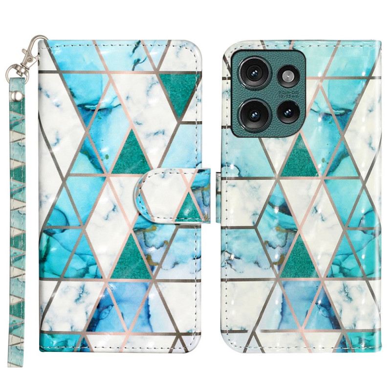 Bőrtok Motorola Edge 50 Zöld Márvány