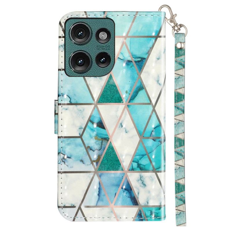 Bőrtok Motorola Edge 50 Zöld Márvány